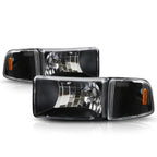 Set of 2 Black Housing Clear Side Headlights for Chevy Cobalt (2005–2010)