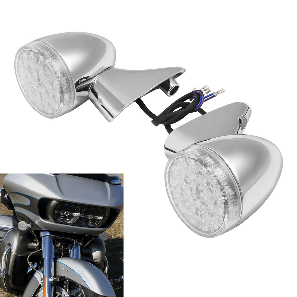 Front Turn Signal Lights for Harley Touring Electra Street Road Glide