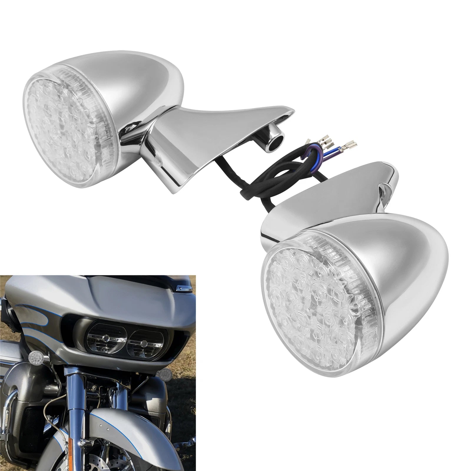 Front Turn Signal Lights for Harley Touring Electra Street Road Glide