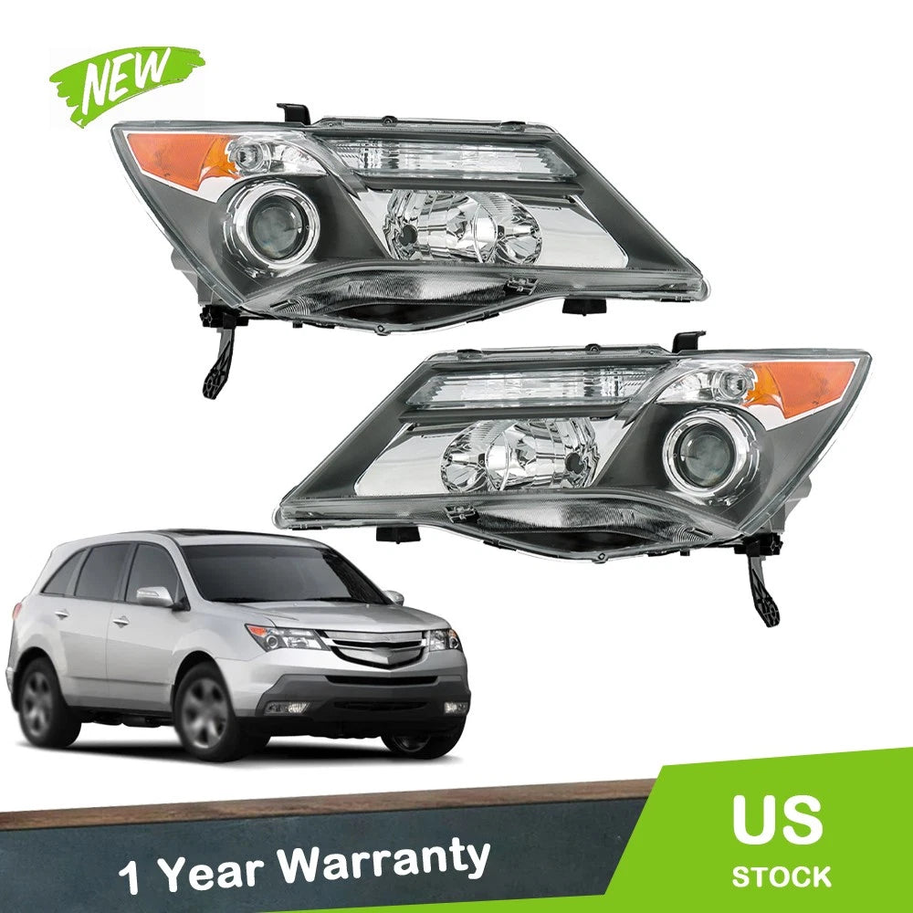 Set of 2 HID Headlights for Acura MDX (2007–2009) Black L+R