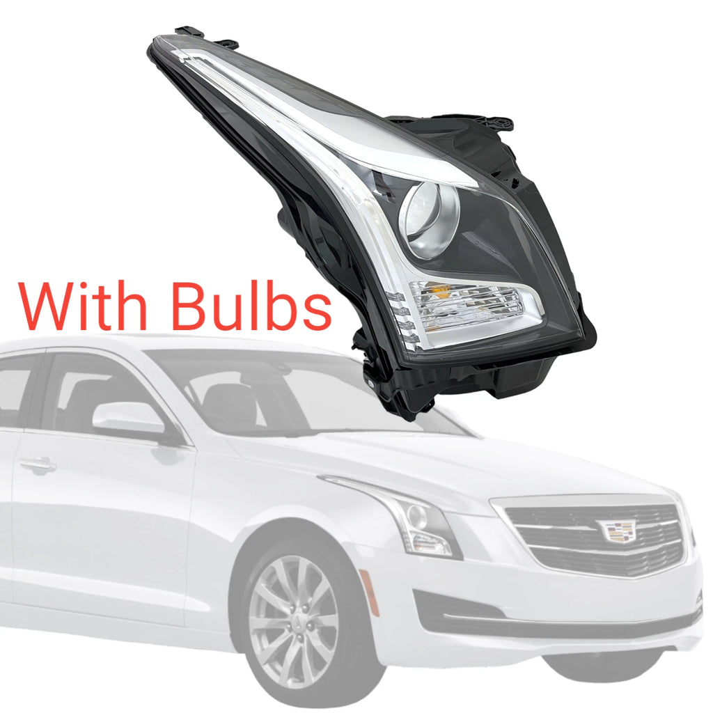 Passenger Halogen Headlight for Cadillac ATS (2013–2018) RH (w/BULB)