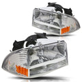 Bumper Headlight Lamp Chrome Housing Amber Corner for Dodge Dakota/Durango (1997–2004)