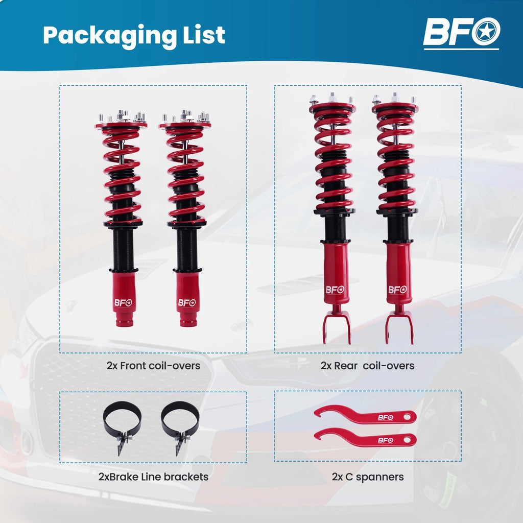 BFO Coilovers Lowering Kit for Honda Accord (2008–2012) & Acura TSX (2009–2014)
