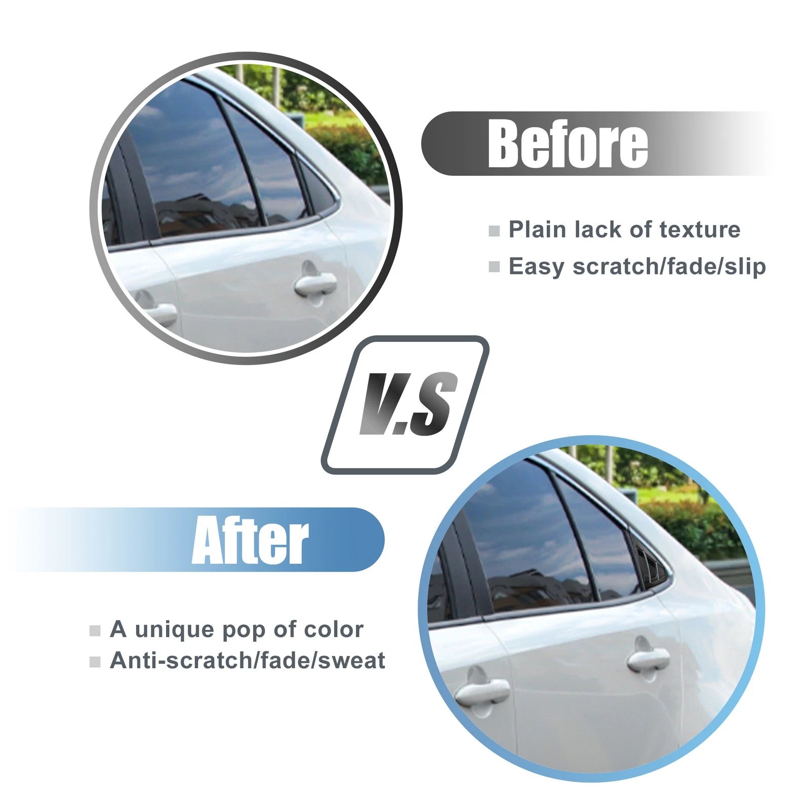 1 Pair Rear Side Window Louvers for Toyota Corolla  Gloss Black