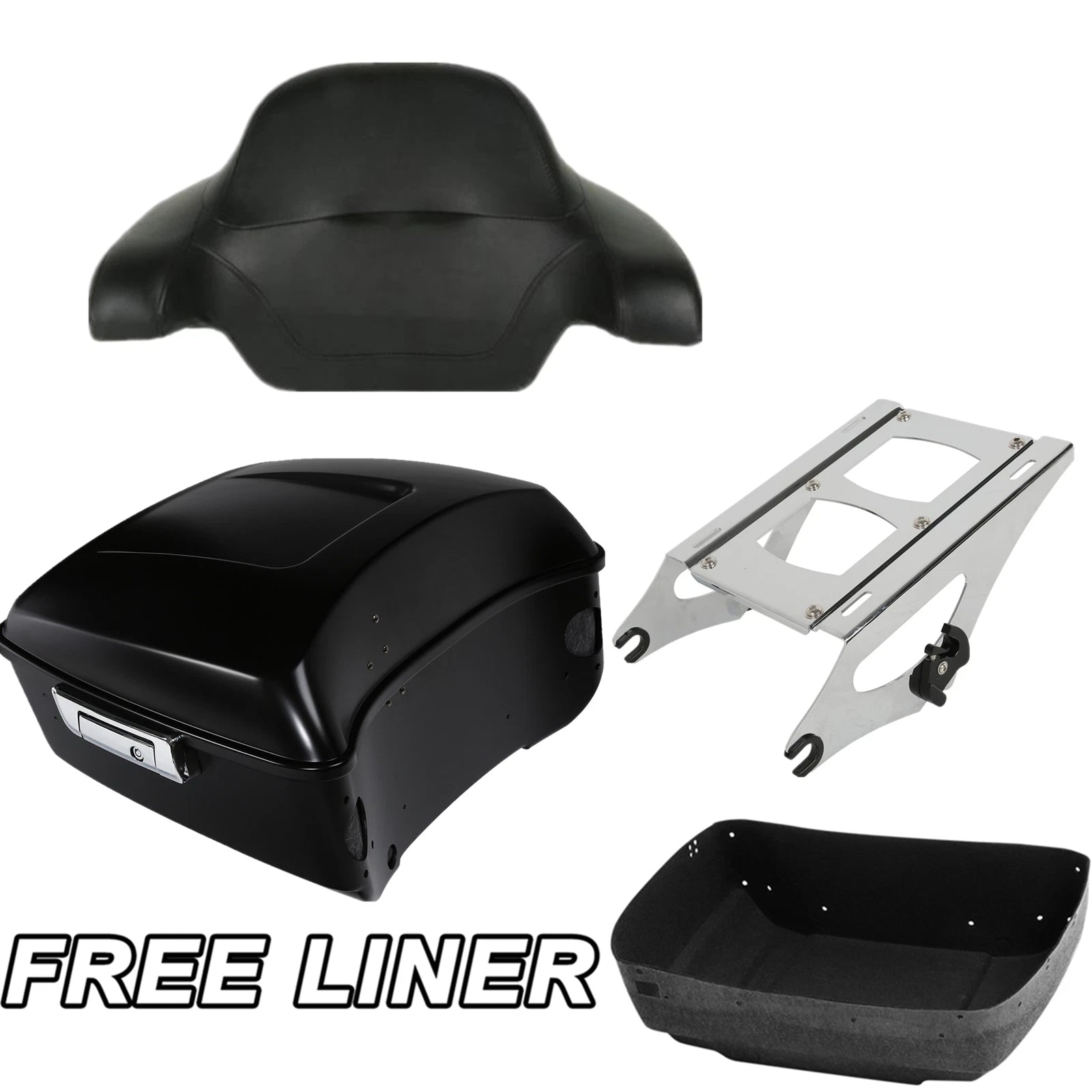 Matt Black Trunk Pad Mount Rack for Harley Touring (2014–2023)
