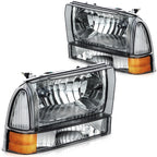 2X Headlights for Ford F-250 F-350 F-450 F-550 Excursion (2000–2004)
