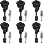Set of 6 Ignition Coils & Spark Plugs for Nissan NV2500 NV3500 (2017–2019)