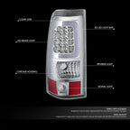 LED C-Tube Bar Tail Brake Light Lamps for Silverado Sierra 1500 (2003–2007)