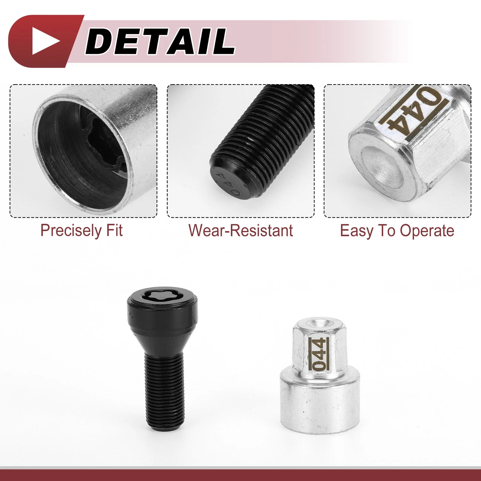 Set of 4 Wheel Lock Lug Nuts 044 with M141.25 Bolt for BMW 