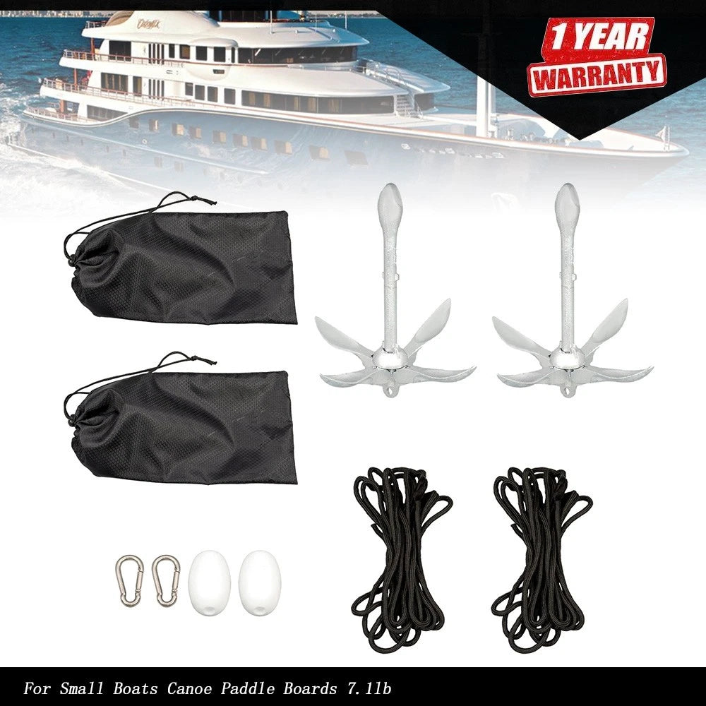 Set of 2 Folding Kayak Anchors for Grapnel Boat (7.1LB)
