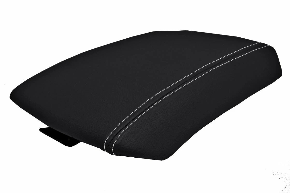 Leather Console Lid Armrest Cover for Nissan Xterra (2005–2015) Gray Stitch