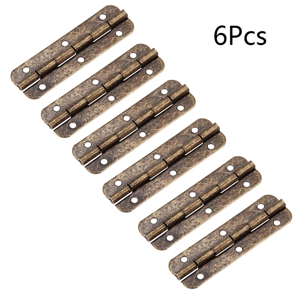 Set of 6 Antique Bronze Decorative Hinges for Wooden Box (50mm x 15mm)