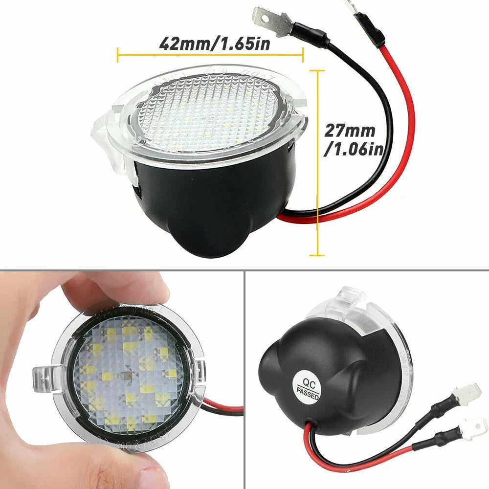 White LED Side Mirror Puddle Lamp for Ford F-150 Explorer (2015–2023)