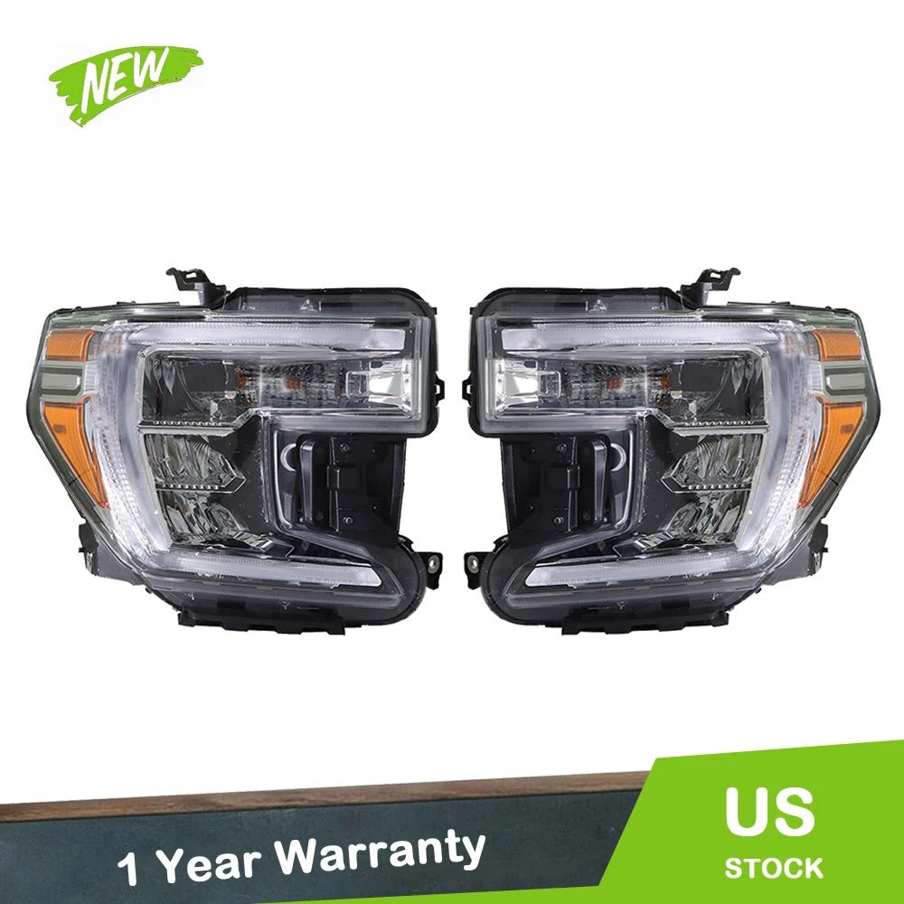 Headlights w/DRL for GMC Sierra 1500 (2019–2021) Driver+Passenger Side