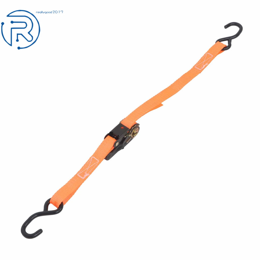 Set of 2 Heavy Duty 1" x 4' Ratchet Tie Down Straps with S Hook