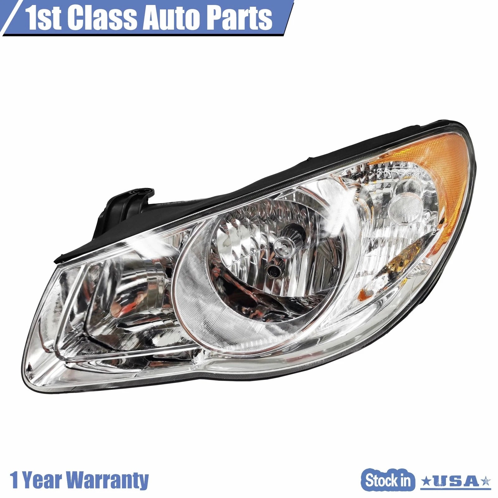 Set of 2 Front Headlights for Hyundai Elantra (2007–2009)