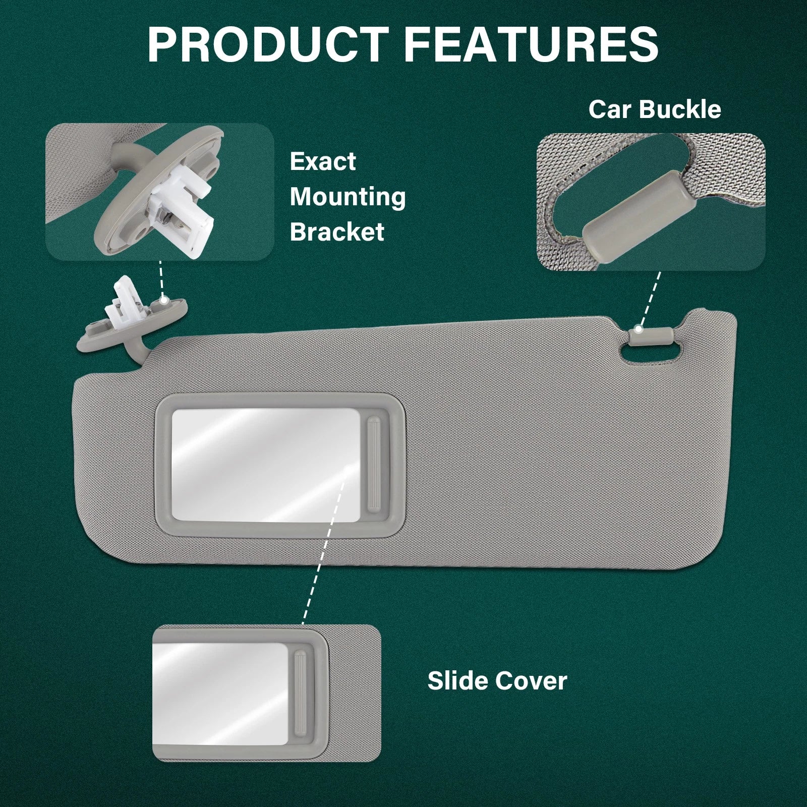 Left Driver Side Sun Visor with Sunroof for Toyota Camry (2012–2017)