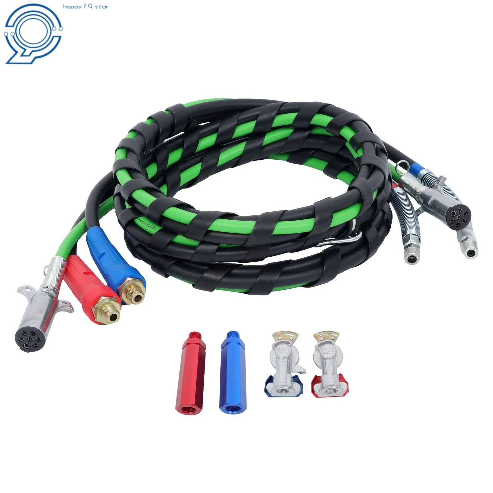 3-in-1 Air Line Hose Wrap Set with Accessories for Semi Truck (15 Feet)