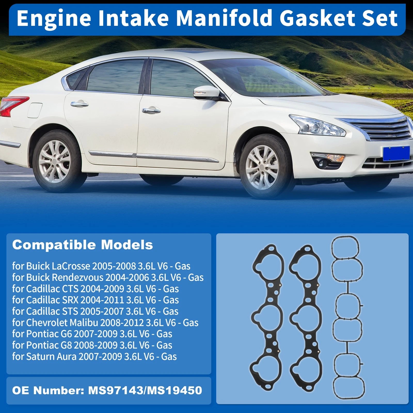 Intake Manifold Gasket Set for Nissan Altima (2007–2018) MS97143/MS19450