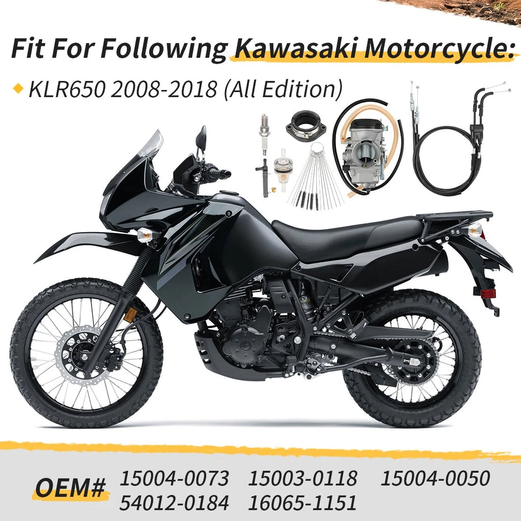 Carburetor with Throttle Cable Intake Manifold for Kawasaki KLR650 (2008–2018) 15004-0073