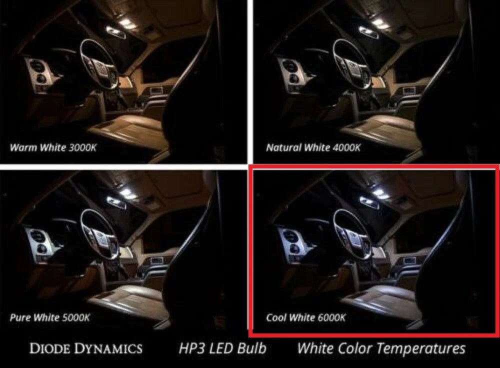 LED Headlight Bulb 194 HP3 Replacement Cool White 6000K for Diode Dynamics (Made in USA)