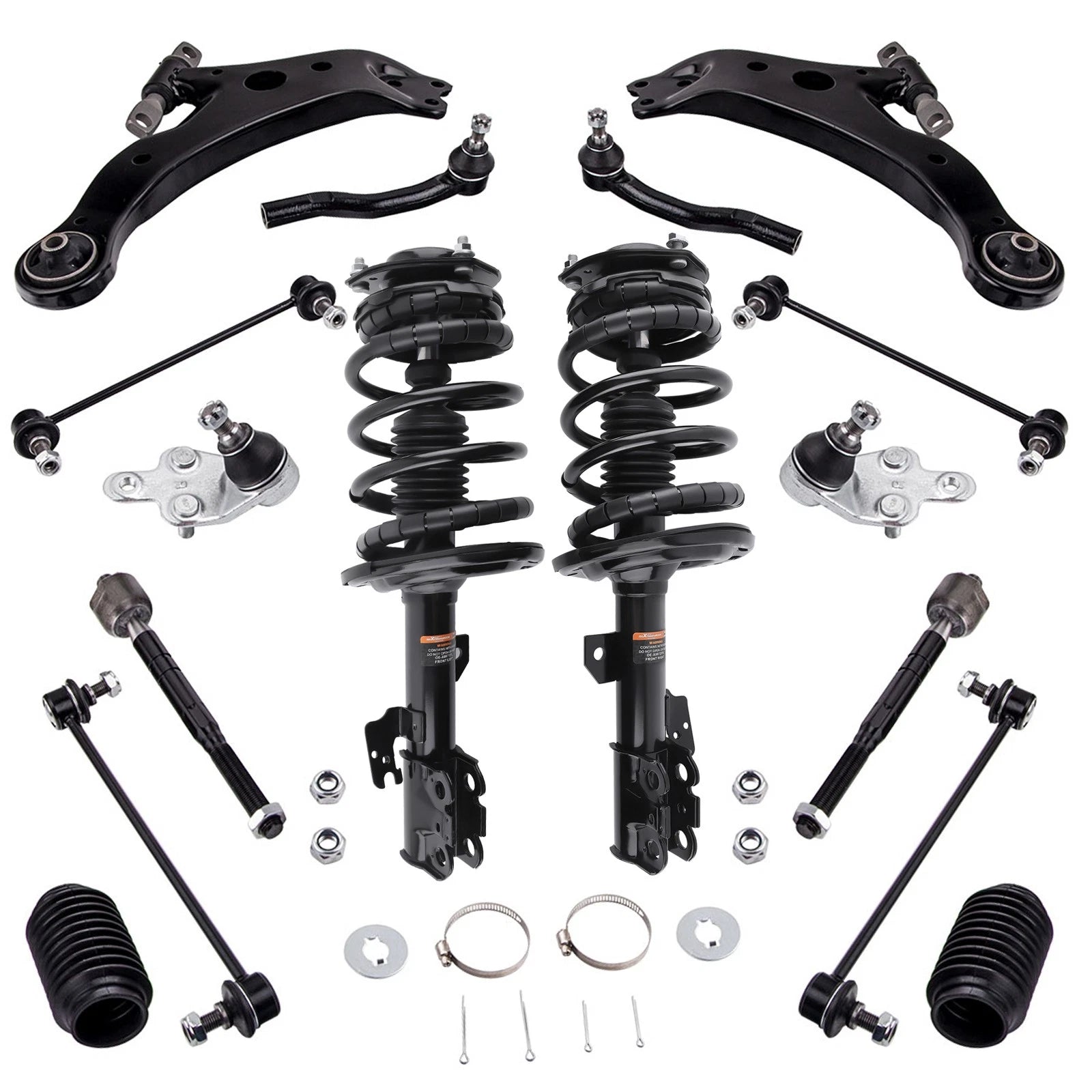 Front Struts + Control Arms + Sway Bar + Tie Rods for Toyota Camry (2007–2011)