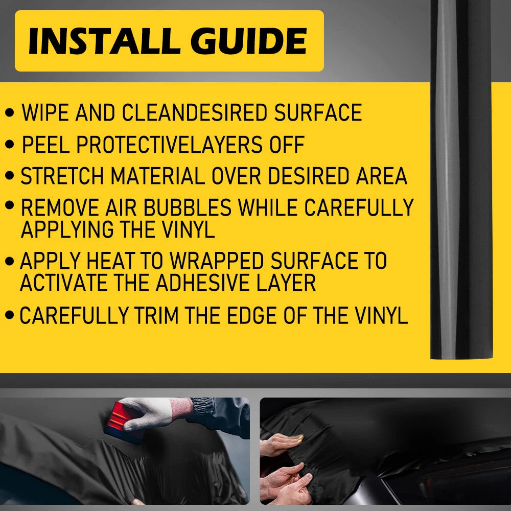 Gloss Black Vinyl Wrap Sticker Decal Sheet Film (Universal)