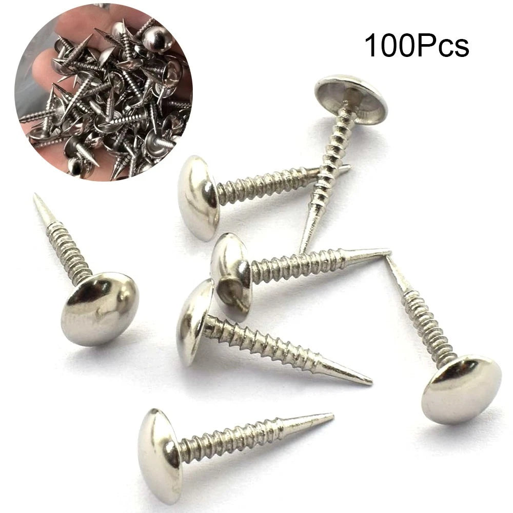 100Pcs Upholstery Nails Tacks for Furniture Decor (Silver)
