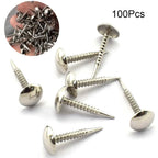 100Pcs Upholstery Nails Tacks for Furniture Decor (Silver)