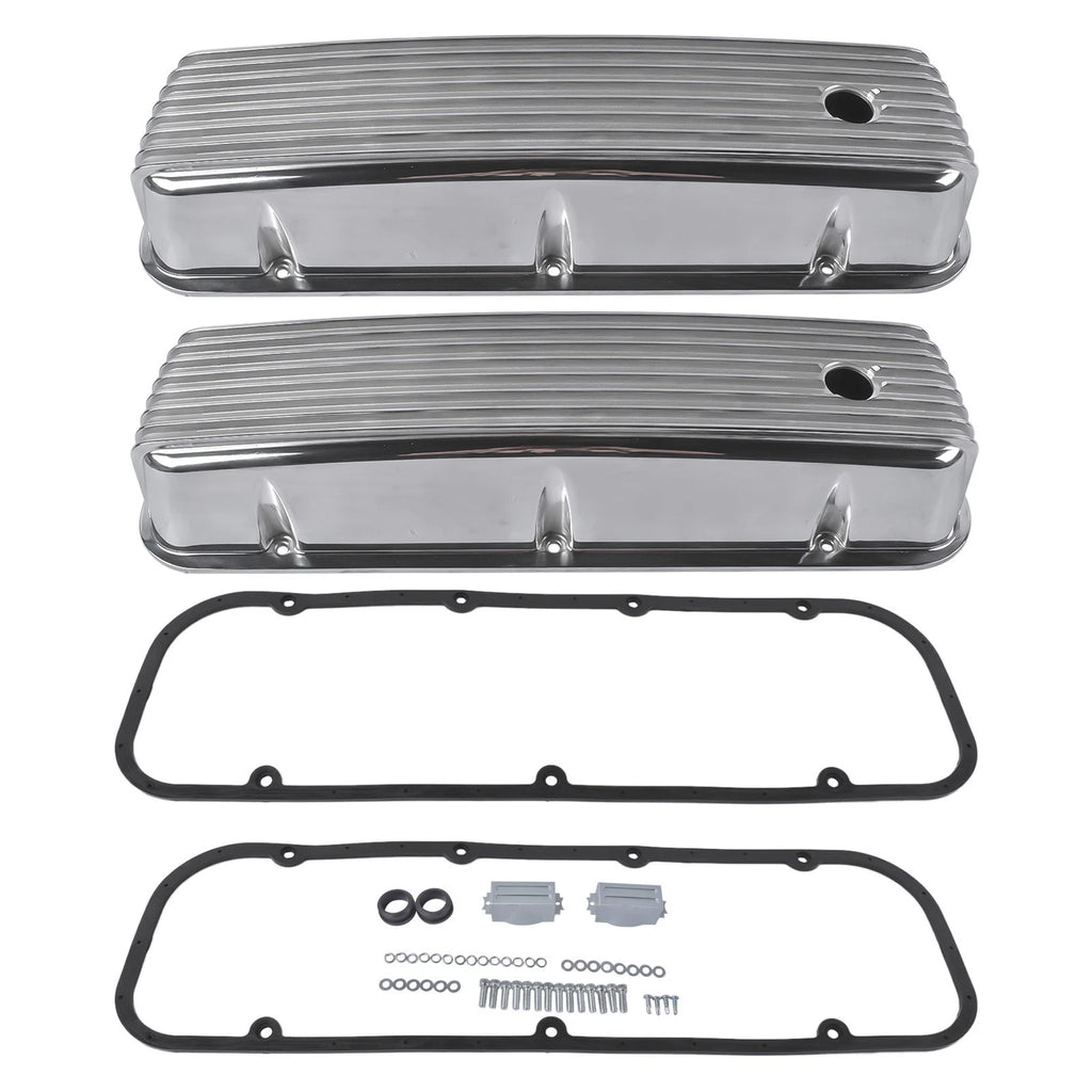 Finned Valve Covers for Chevy Big Block 427 454 502 (Fits 1965–2002)