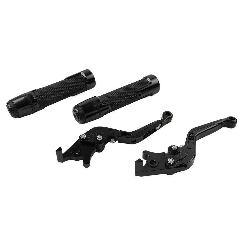 Black Extendable Brake Clutch Lever Grip Set for Honda CB1100 CB1300 (2013-2023)