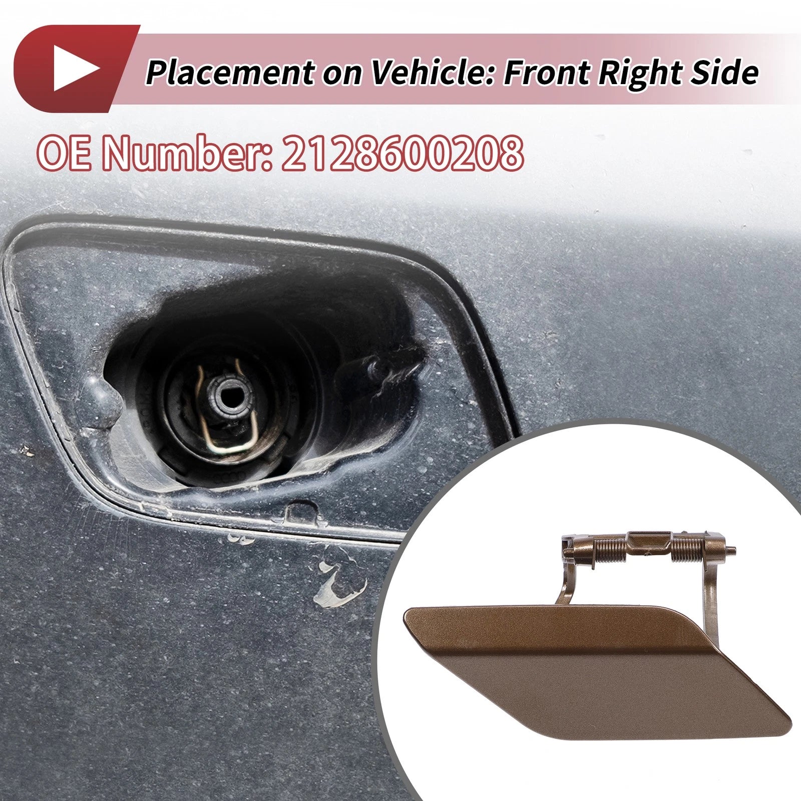 Bumper Headlight Washer Nozzle Cover Cap for Mercedes-Benz E250 (2010–2016)