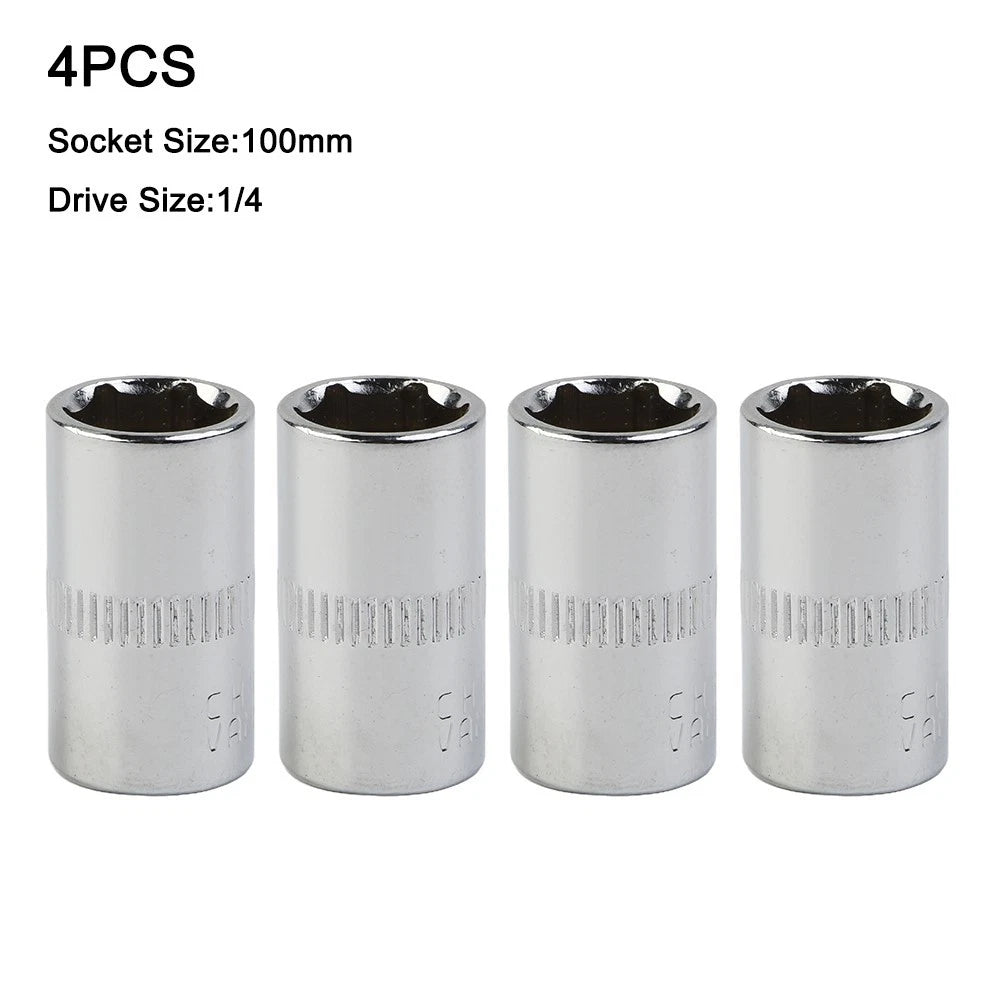 Set of 4 10mm Shallow Hexagonal Sockets for Automotive Repair Tools