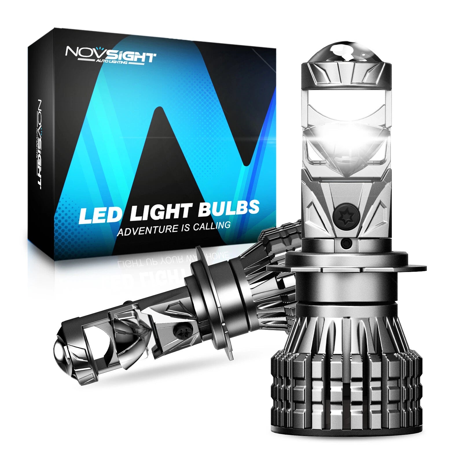 2X H7 LED Headlight Bulbs for NOVSIGHT (120W 22000LM 6500K)