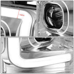 LED DRL Bar Chrome Projector Headlights for Ford F-150 (2004–2008)