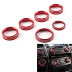 6x Air Conditioner Switch Knob Trim for Ford F150 XLT (2015-2020) Red