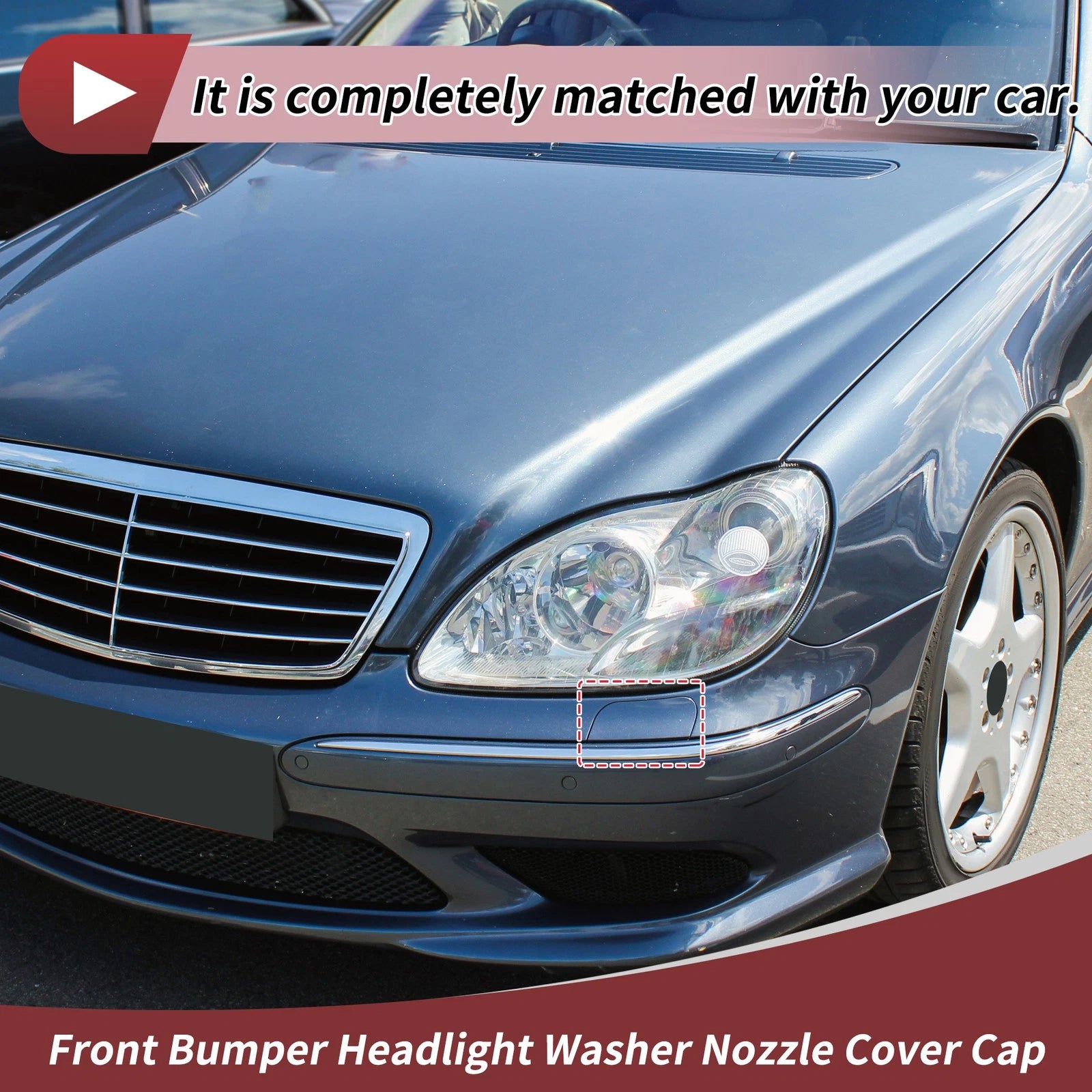 Bumper Headlight Washer Nozzle Cover Cap for Mercedes-Benz S600 (1999–2006)