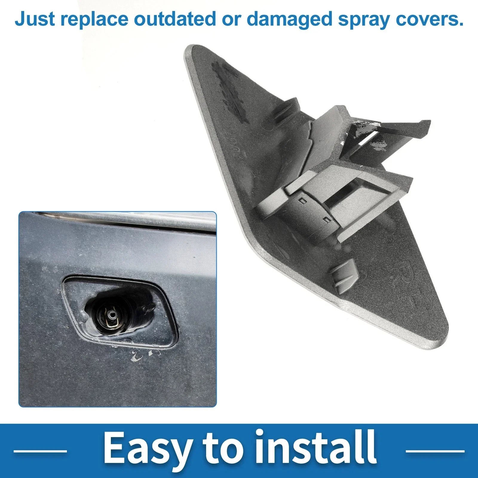 Front Right Washer Nozzle Cover Cap Silver Tone for BMW X6 (2015-2019)