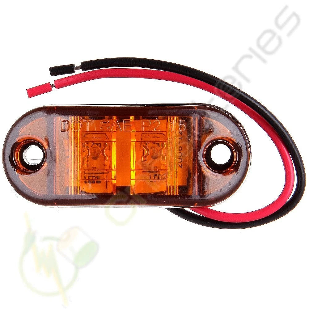 20X Amber Oval Side Marker Lights for Trailer Truck (2.5")