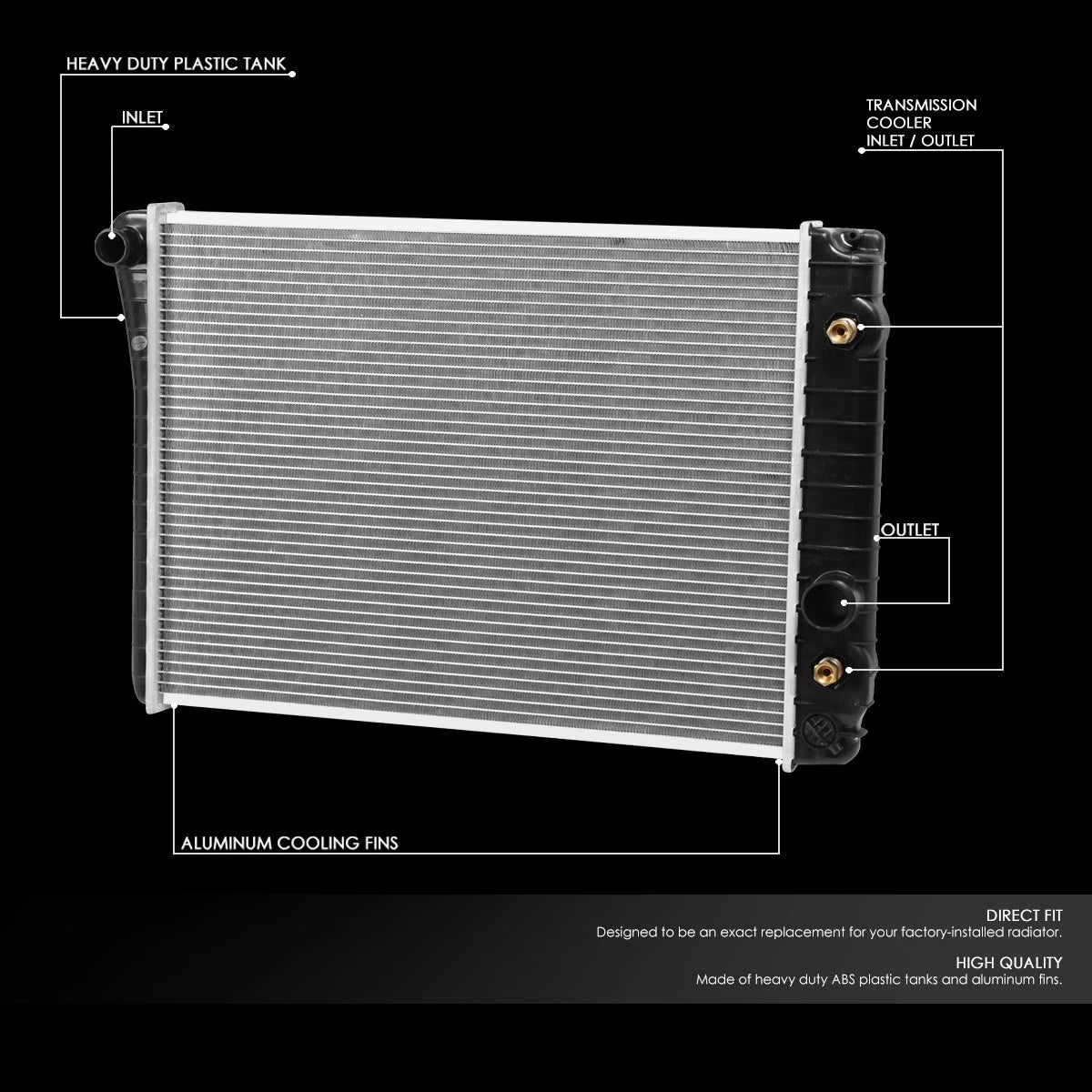 DPI-1052 Aluminum Core Replacement Radiator for Chevy Corvette (1989–1996)