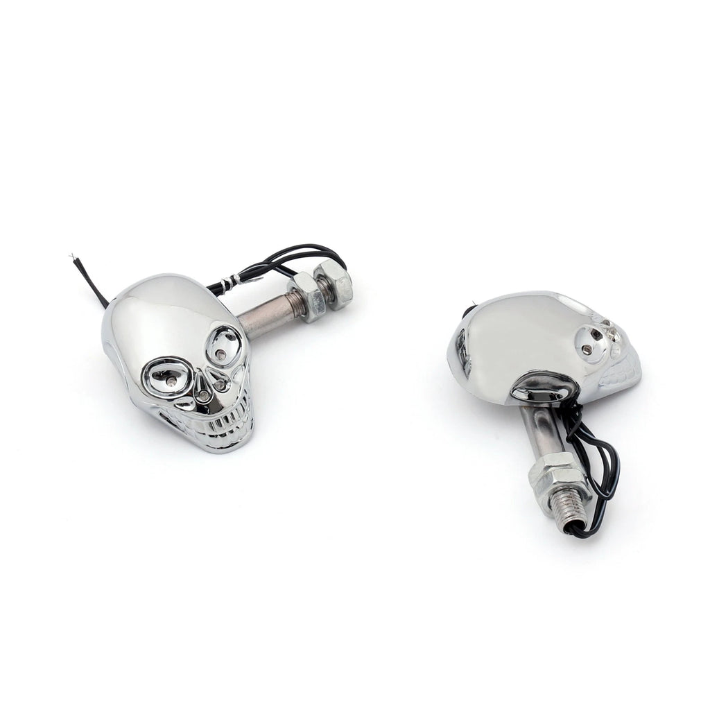 LED Skull Head Turn Signal Indicator Blinker for Motorcycle (12V)