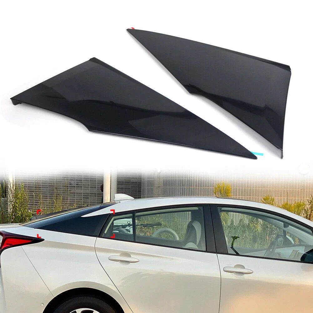 Glossy Black Rear Quarter Moldings Covers for Toyota Prius (2016-2022)