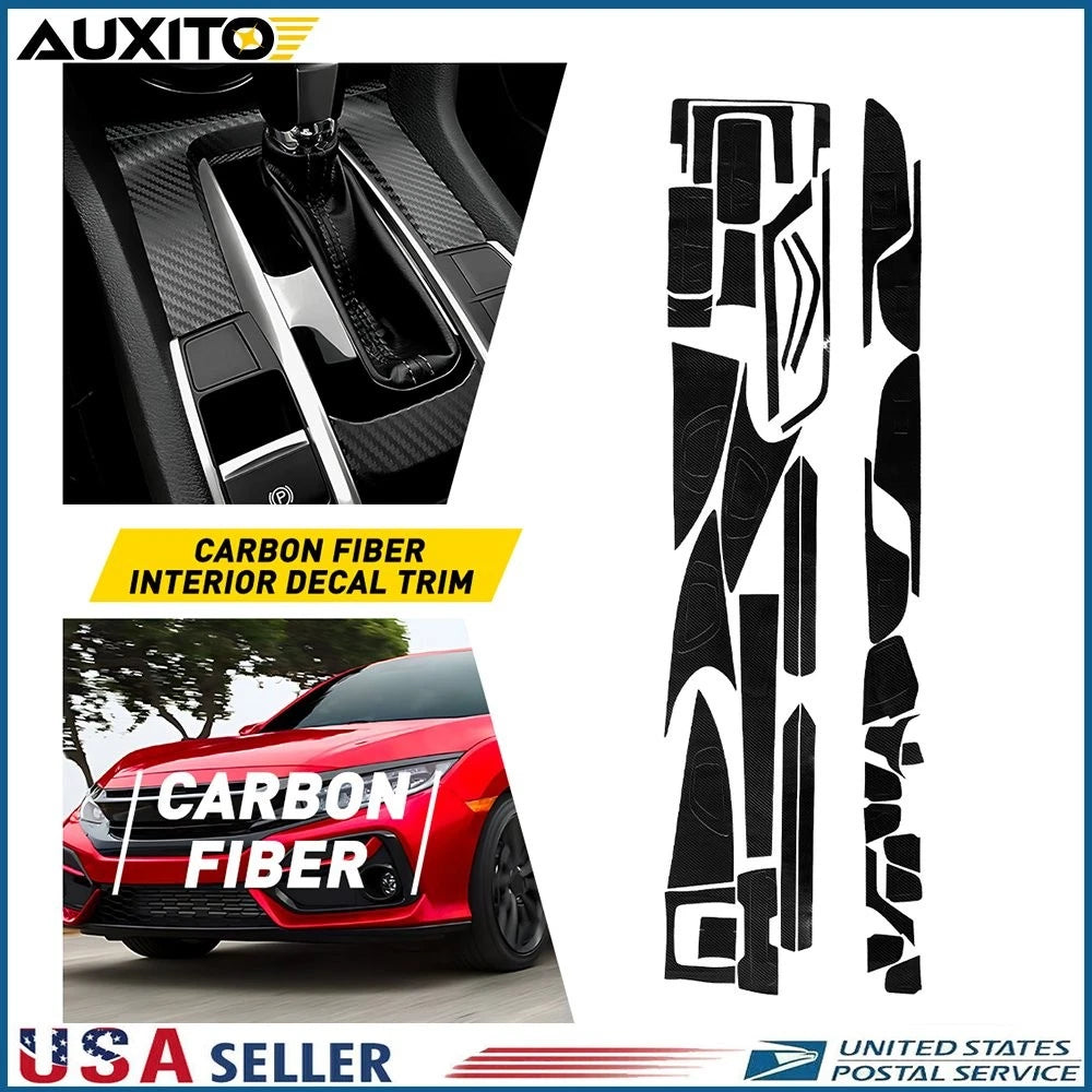 Carbon Fiber Interior Decoration Decal Trim for Honda Civic (2016–2020)