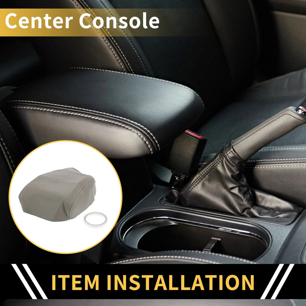 Center Console Cover for Honda Ridgeline 2006-2014 Microfiber Leather Grey