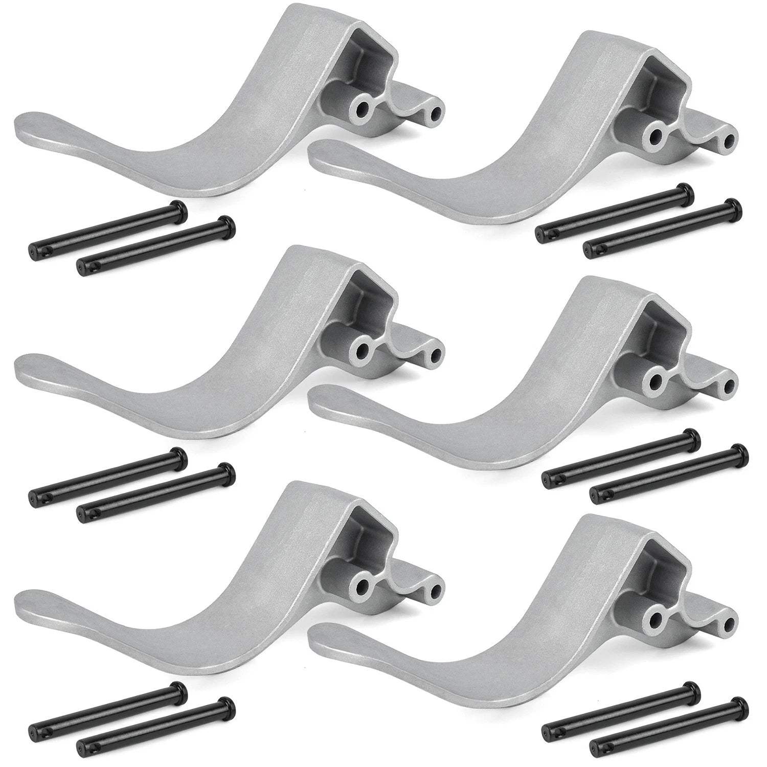 Set of 6 Easy-Off Aluminum Tarp Stops with 12 Clevis Pins for Tarp Use