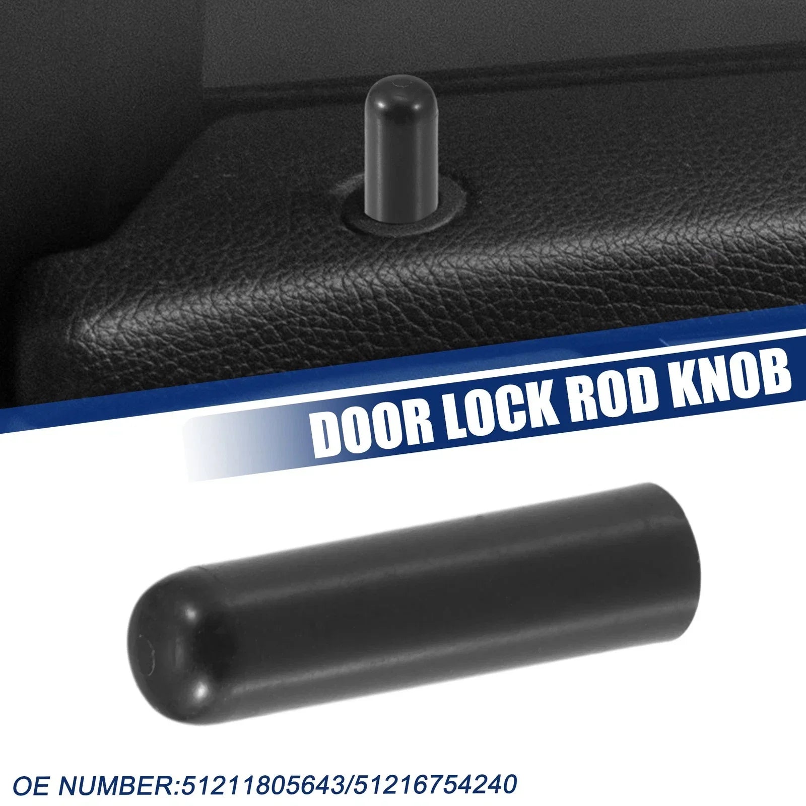 Door Lock Rod Knob Black for BMW 328i (2007-2013)