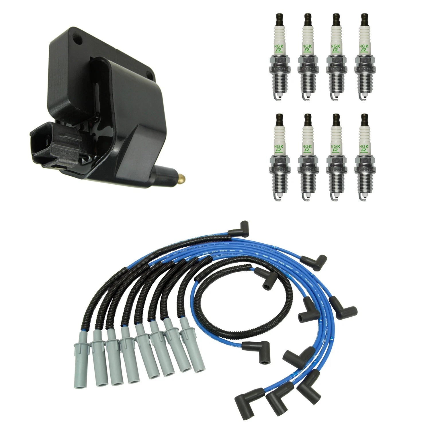 NGK Ignition Coil Wires & 8 Nickel Spark Plugs for Dakota Durango Ram 3500 (1997–2003)