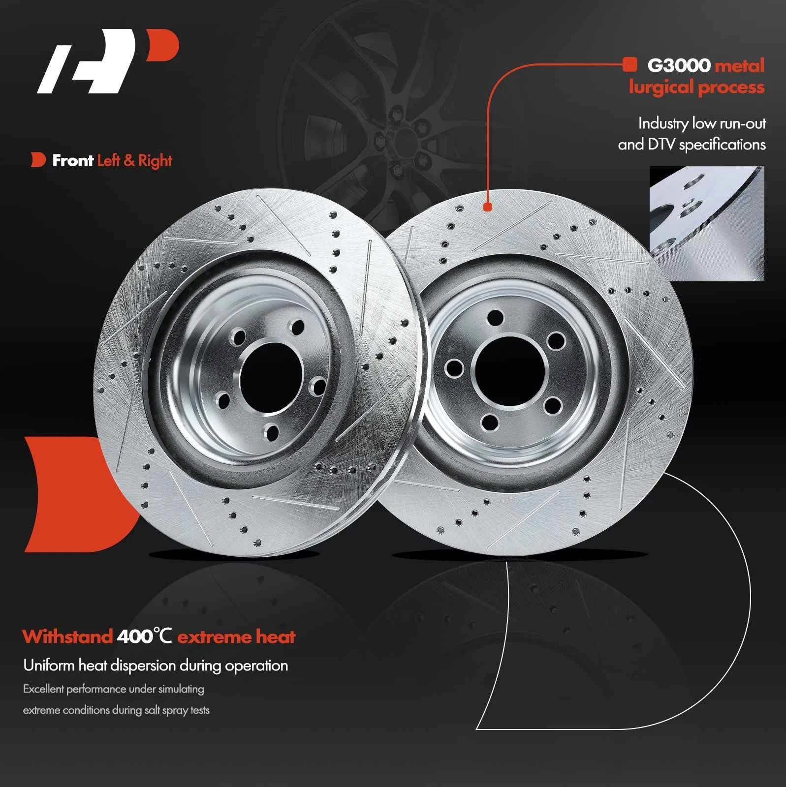 Drilled Brake Rotors & Brake Pads Set for Ford Explorer (2006-2010)