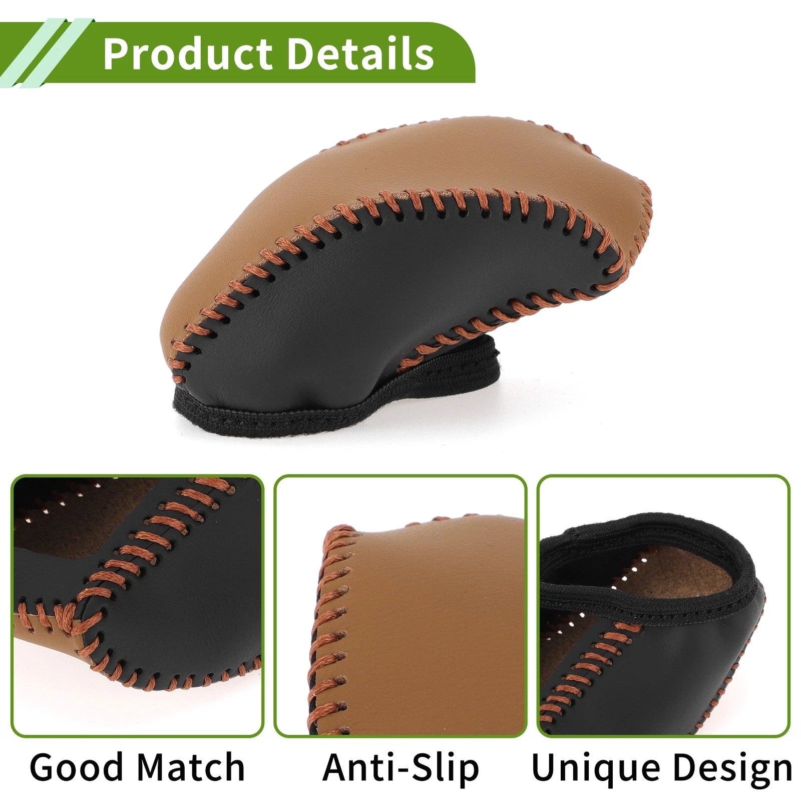 1 Pc Gear Shift Knob Cover for Toyota RAV4 (2019–2024) Black Faux Leather