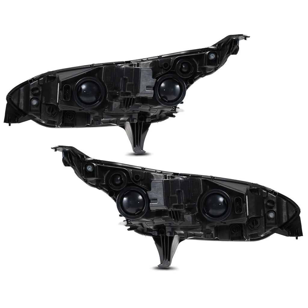 Set of 2 Halogen Headlights for Ford Transit Connect (2014–2018) Chrome w/ Bulb